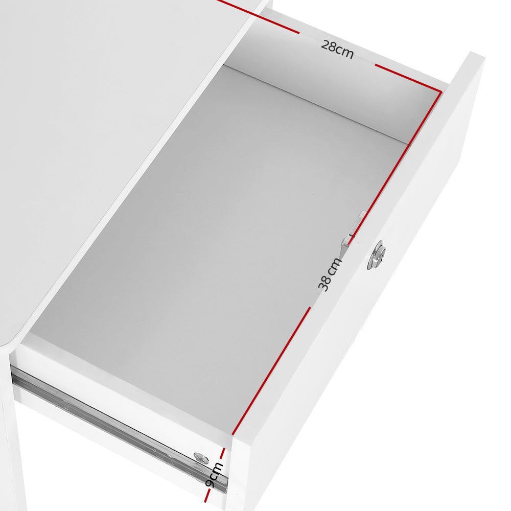 Artiss Dressing Table Stool Mirror Jewellery Cabinet Drawer White