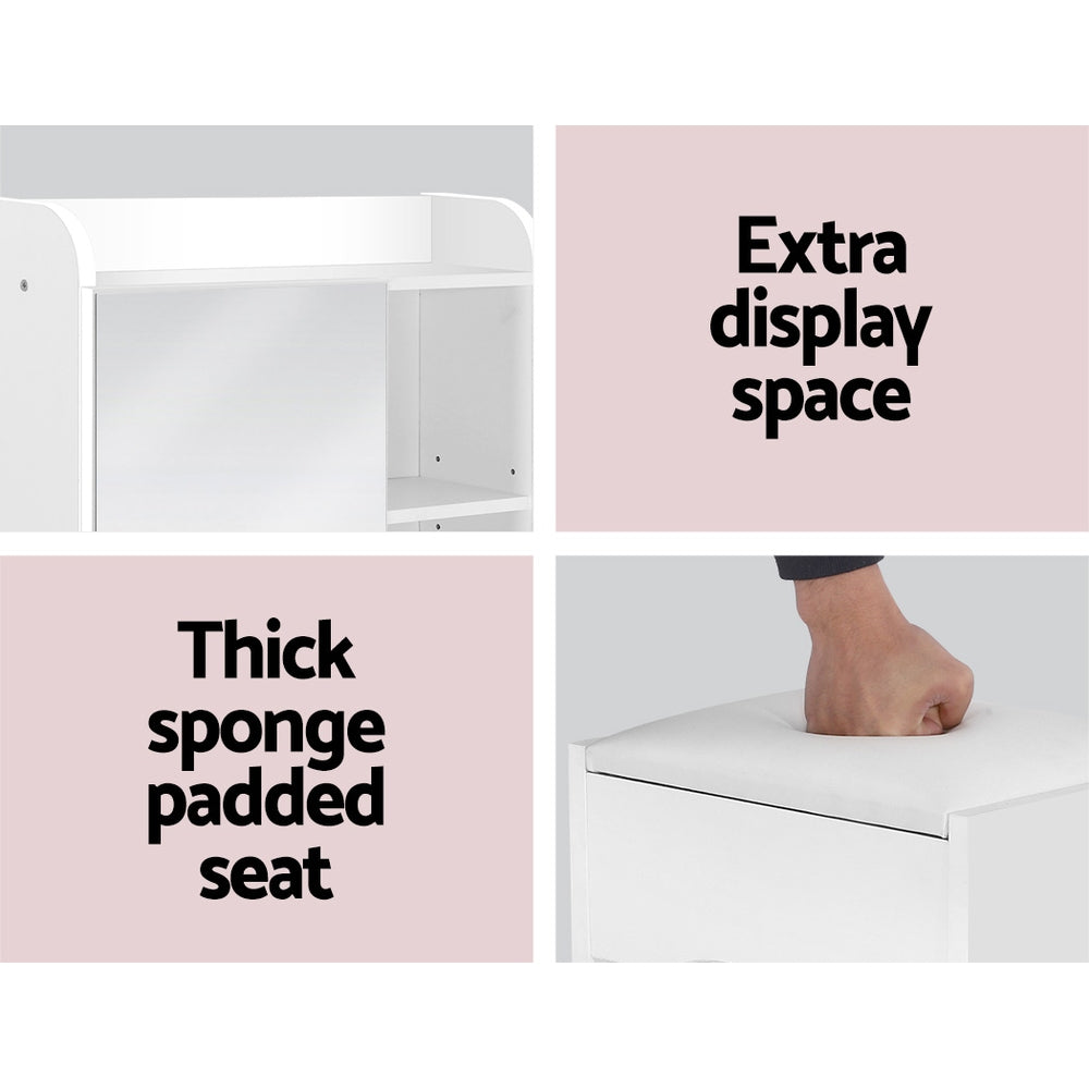 Artiss Dressing Table Stool Mirror Jewellery Cabinet Drawer White