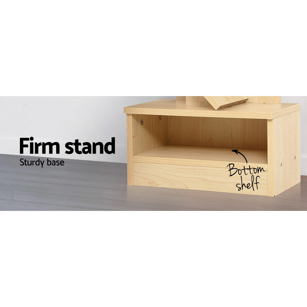 Artiss Display Shelf 7-Shelf Tree Bookshelf Book Storage Rack Bookcase Natural
