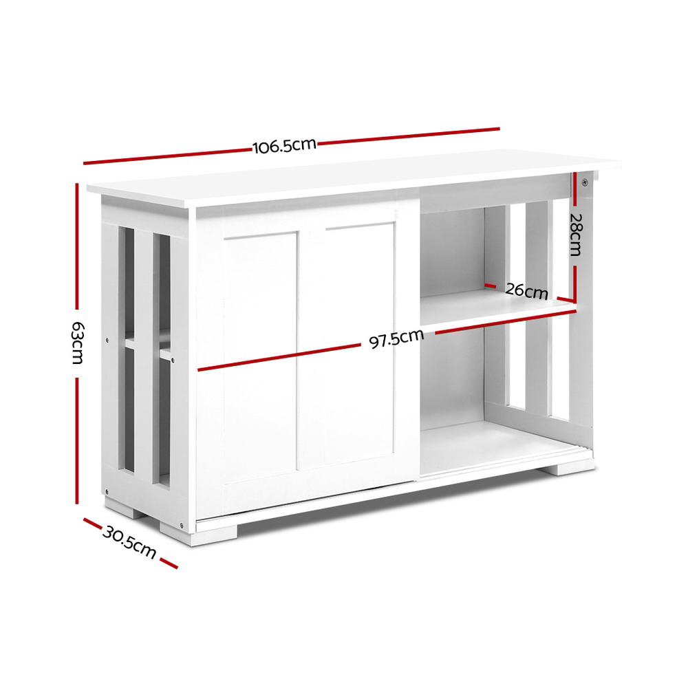 Artiss Buffet Sideboard Cabinet White Doors Storage Shelf Cupboard Hallway Table White