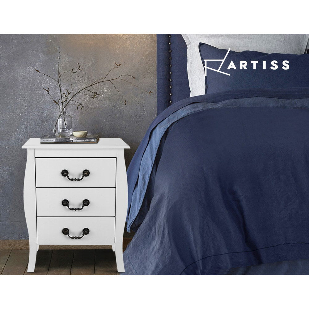 Artiss Bedside Tables 3 drawers Storage Nightstand Side Chest Cabinet Lamp Unit