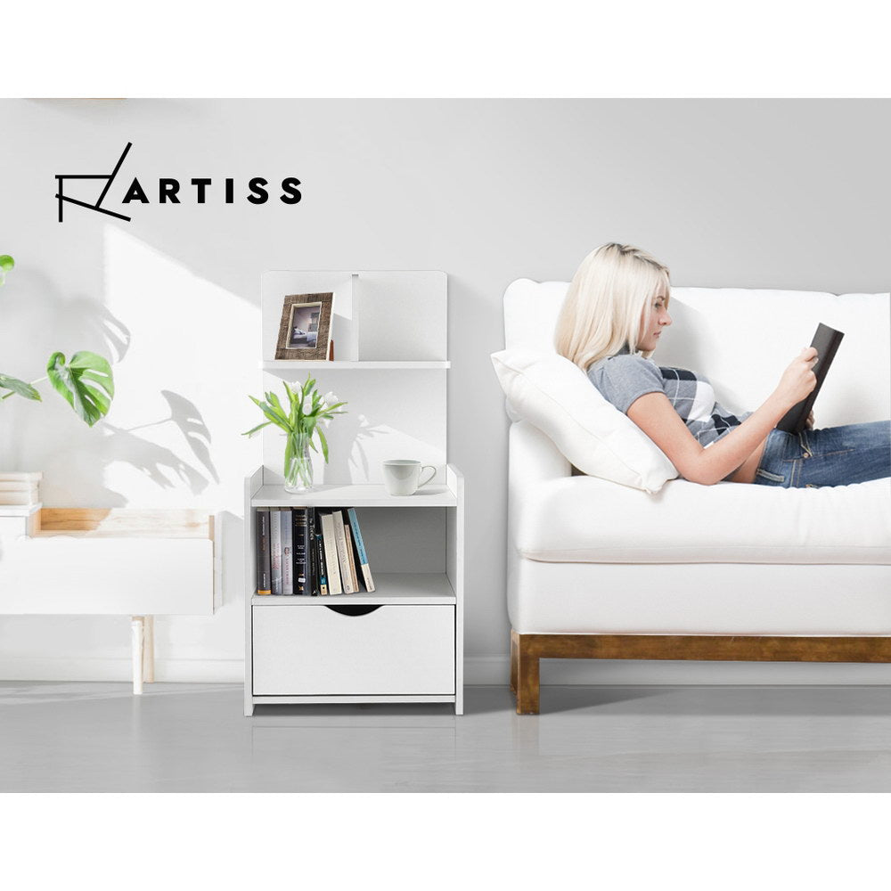 Artiss Bedside Table Cabinet Shelf Display Drawer Side Nightstand Unit Storage