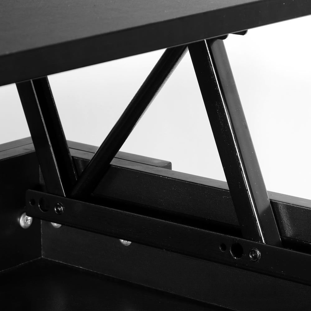 Artiss Lift Up Top Coffee Table Storage Shelf Black