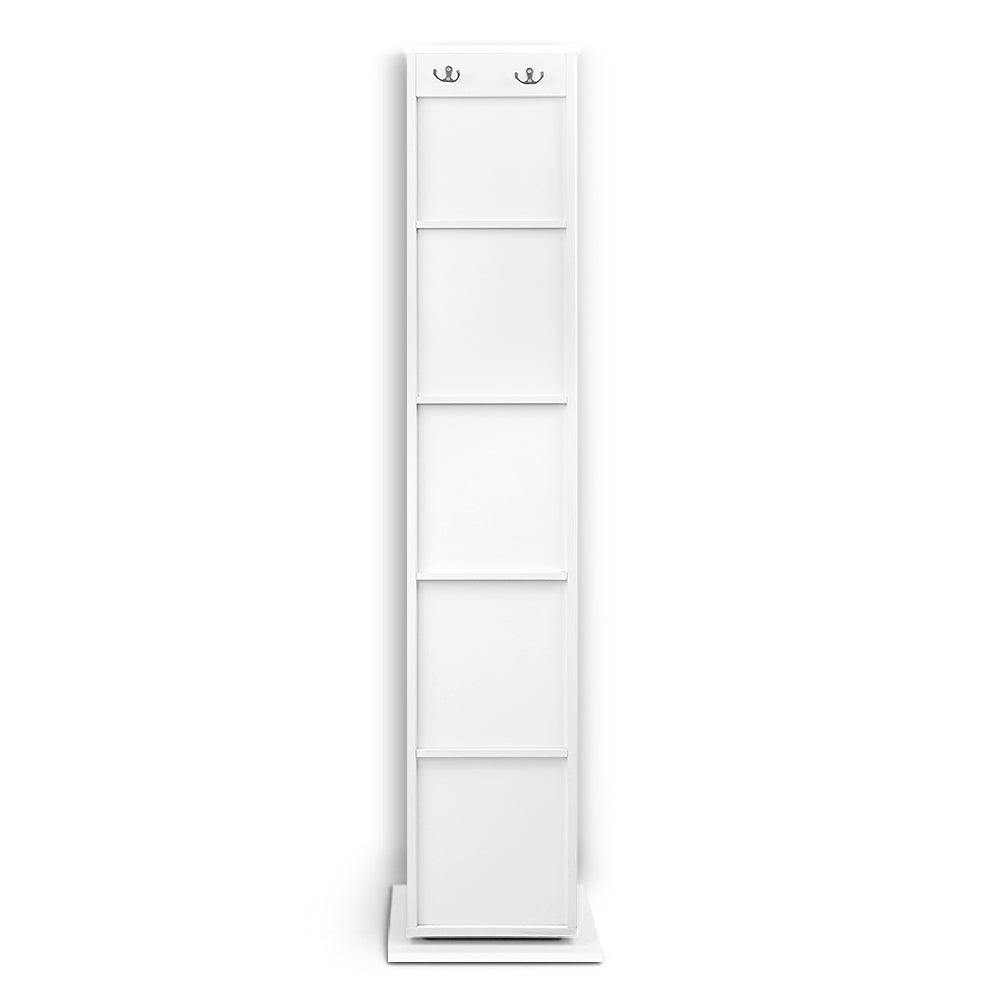 Artiss 5 Shelf Rotating Cabinet Storage Shoe Rack - White