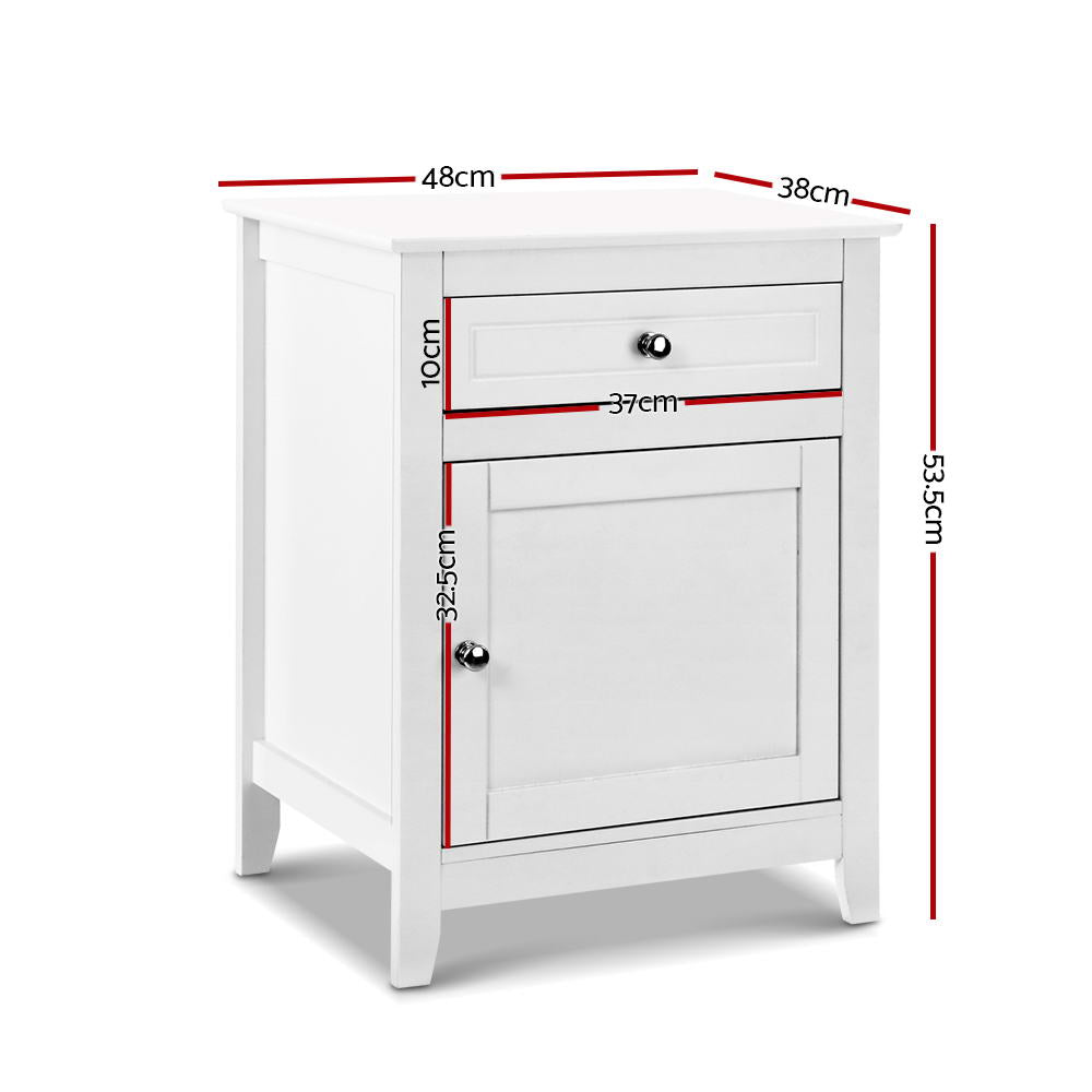 Artiss Bedside Tables Big Storage Drawers Cabinet Nightstand Lamp Chest White