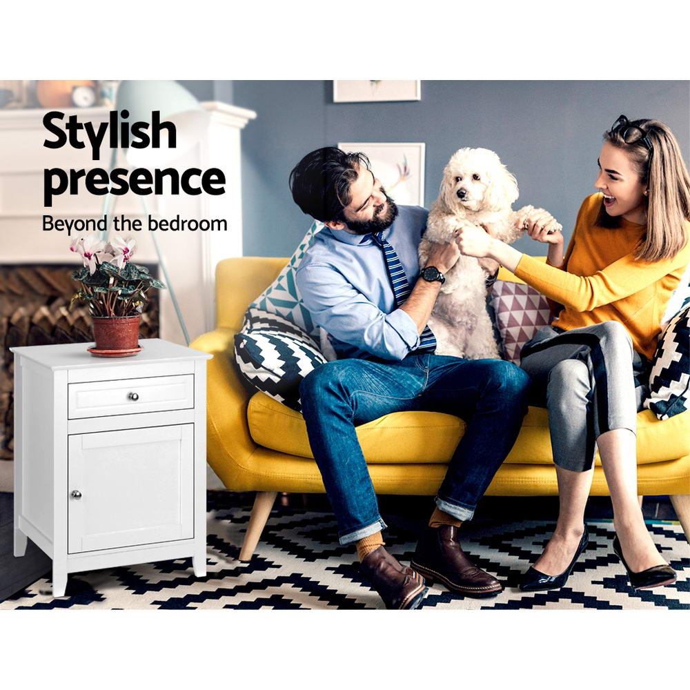 Artiss Bedside Tables Big Storage Drawers Cabinet Nightstand Lamp Chest White