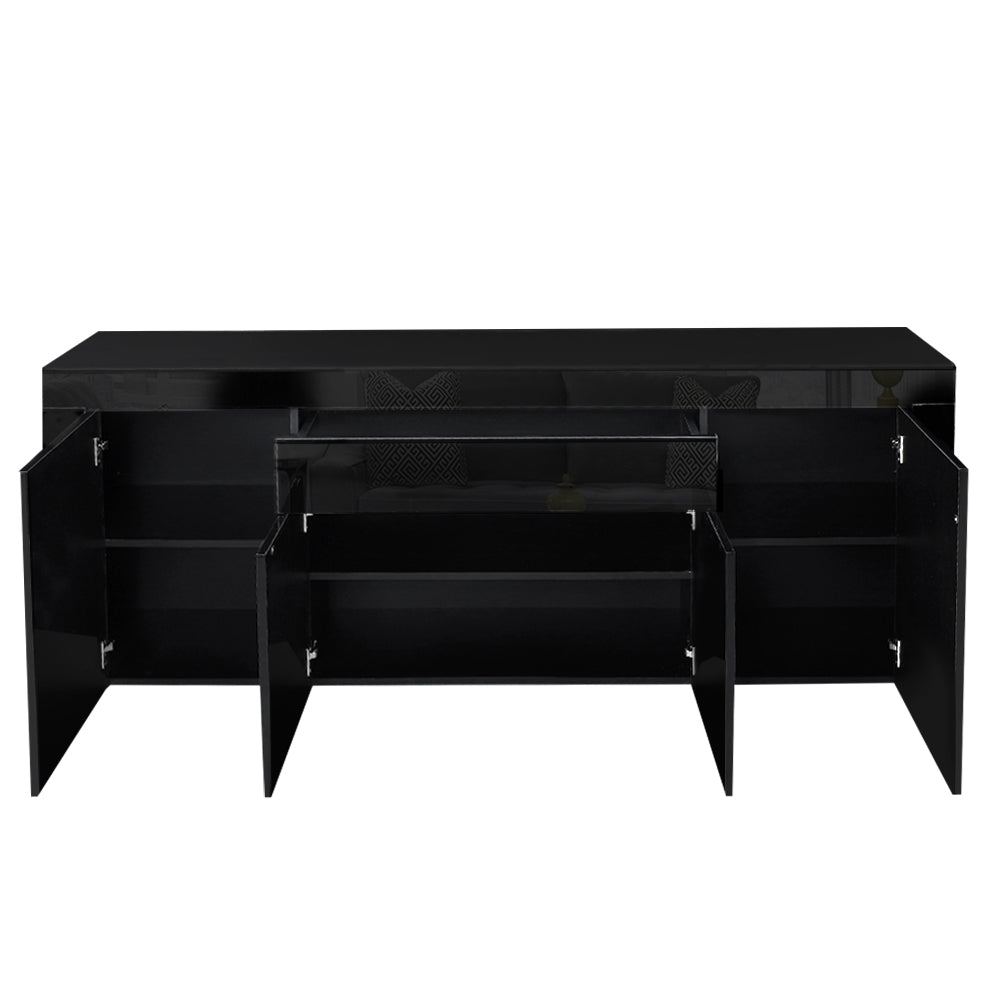 Artiss Sideboard Buffet High Gloss Storage Cabinet 4 Doors Cupboard Hall Black