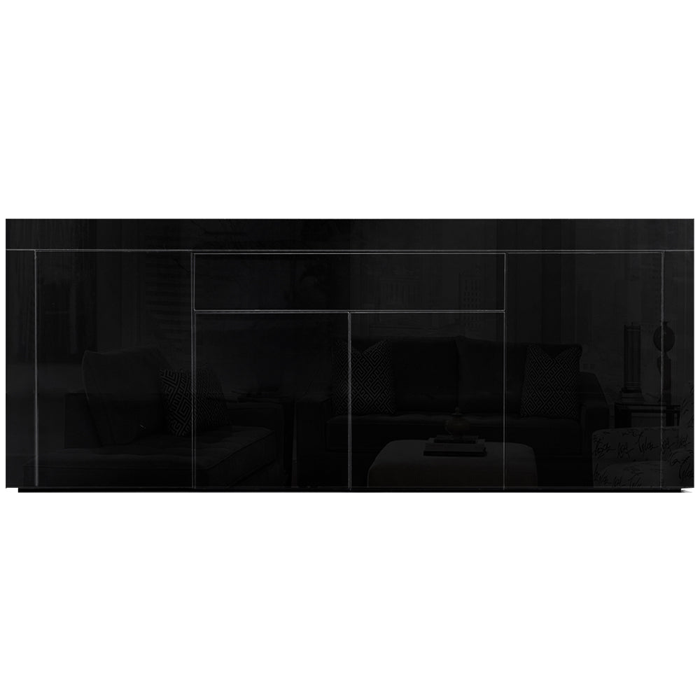 Artiss Sideboard Buffet High Gloss Storage Cabinet 4 Doors Cupboard Hall Black