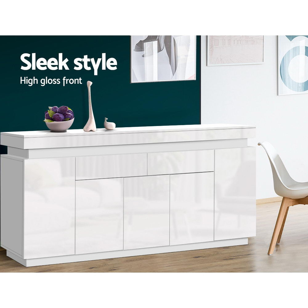 Artiss 180cm LED Buffet Sideboard Cabinet High Gloss Storage Cupboard Drawers