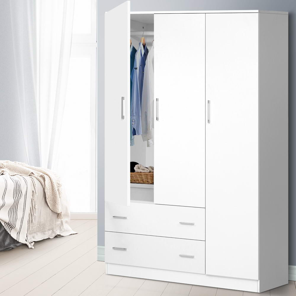 Artiss 3 Doors Wardrobe Bedroom Closet Storage Cabinet Organiser Armoire 170cm