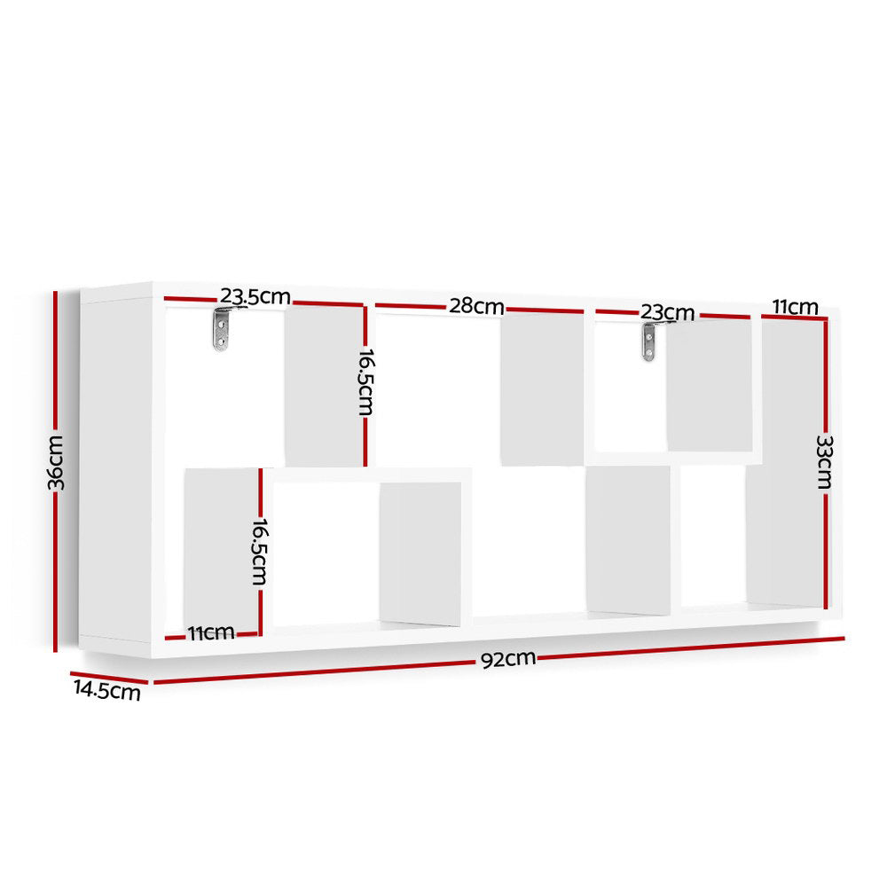 Artiss Floating Wall Shelf DIY Mount Storage Display Rack Bookcase White