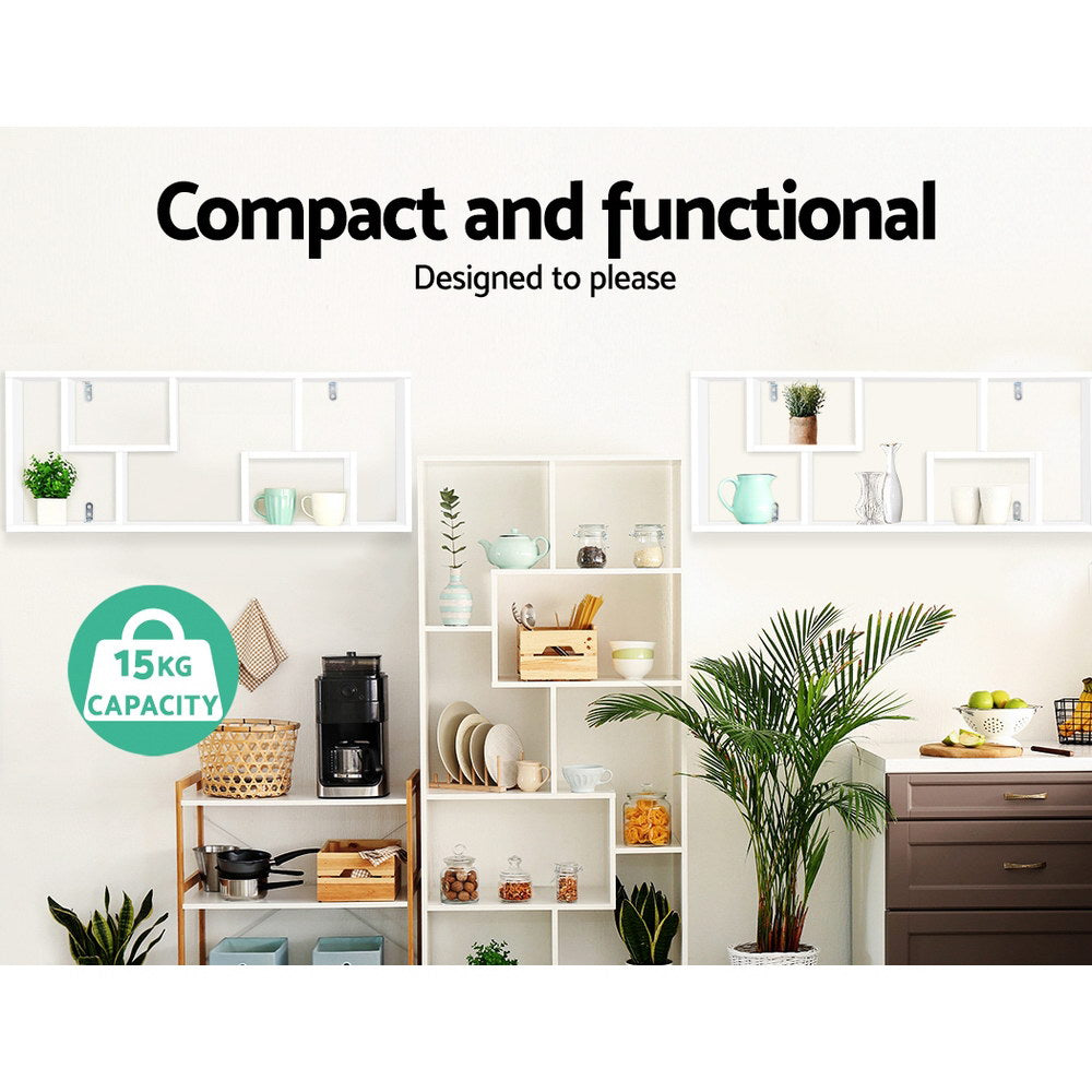 Artiss Floating Wall Shelf DIY Mount Storage Display Rack Bookcase White