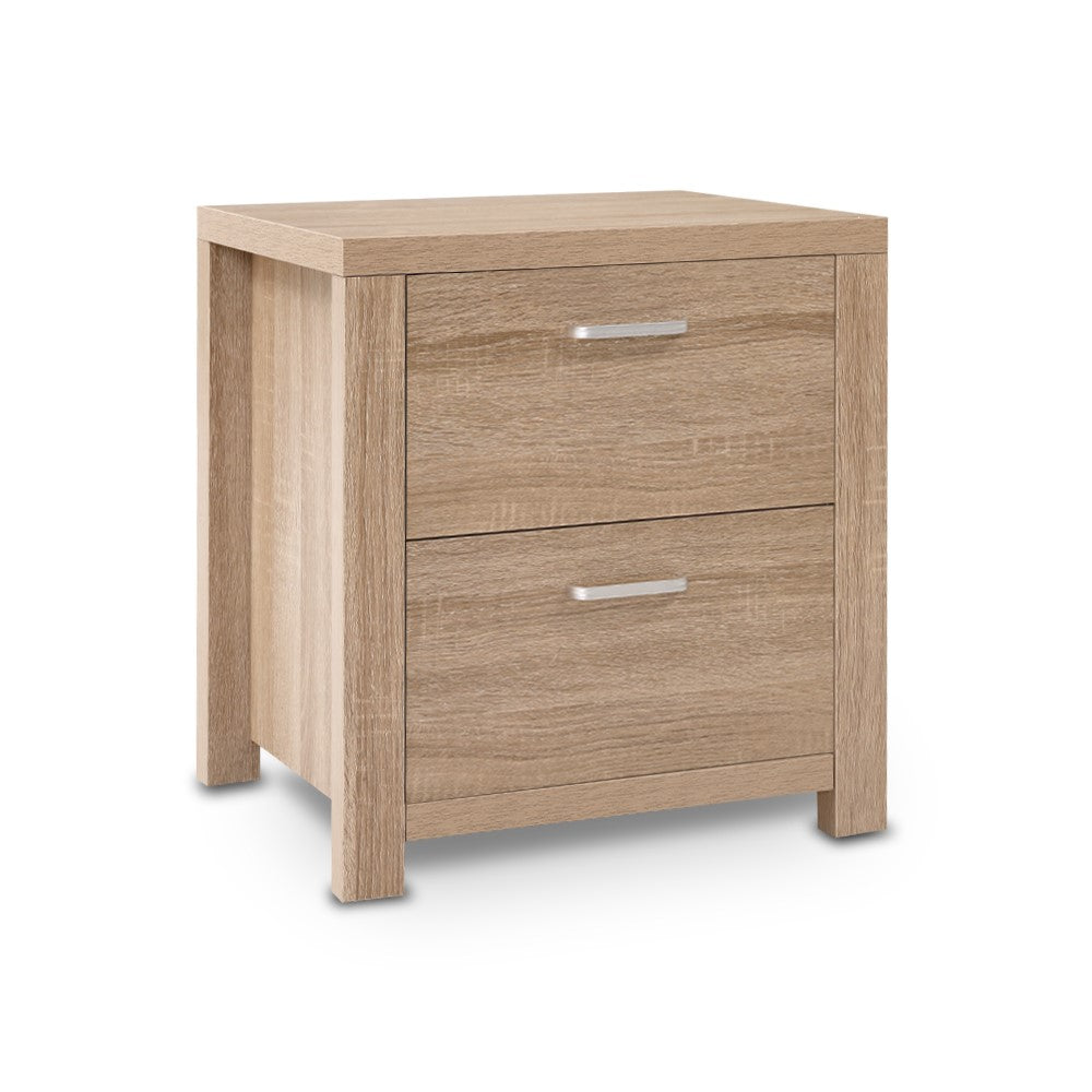 Artiss Bedside Table Lamp Side Tables Drawers Nightstand Unit Beige Wood