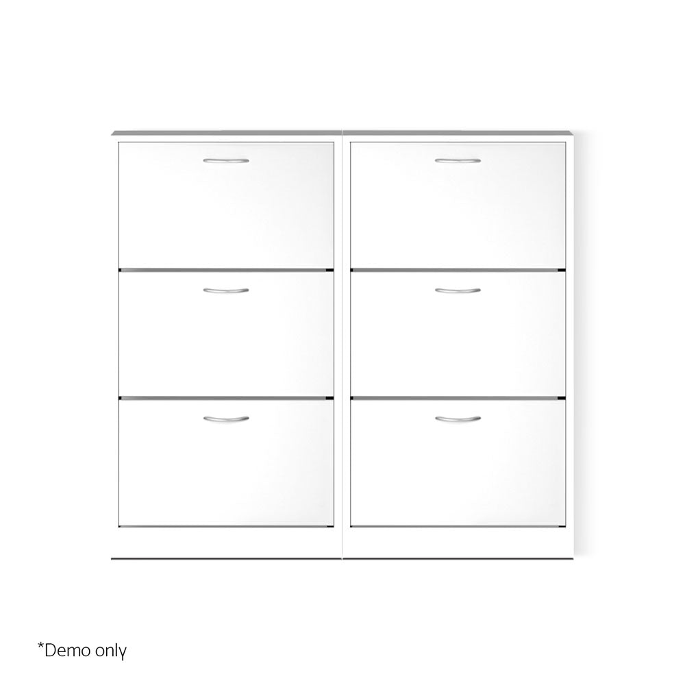 Artiss 3 Tier Shoe Cabinet - White