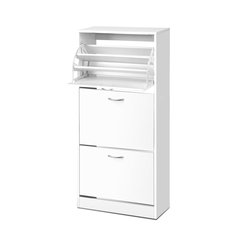 Artiss 3 Tier Shoe Cabinet - White