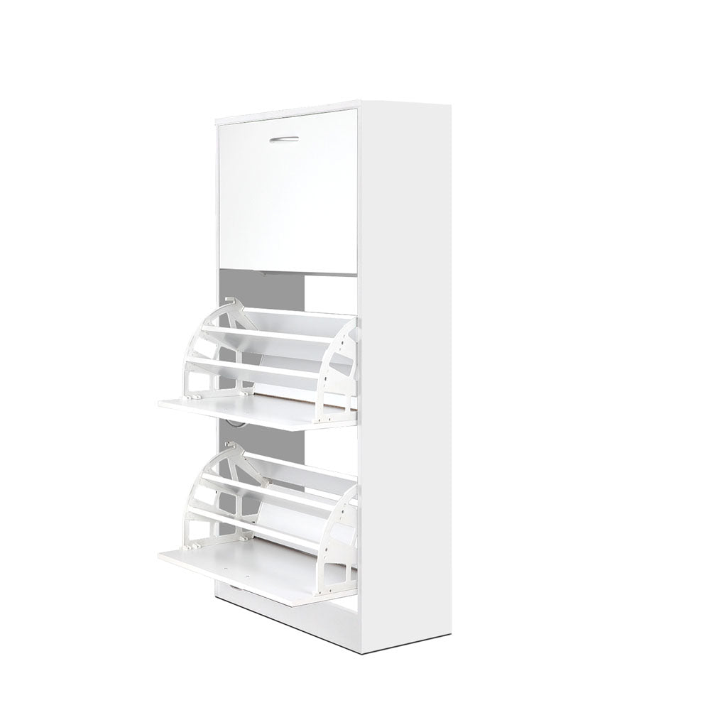 Artiss 3 Tier Shoe Cabinet - White
