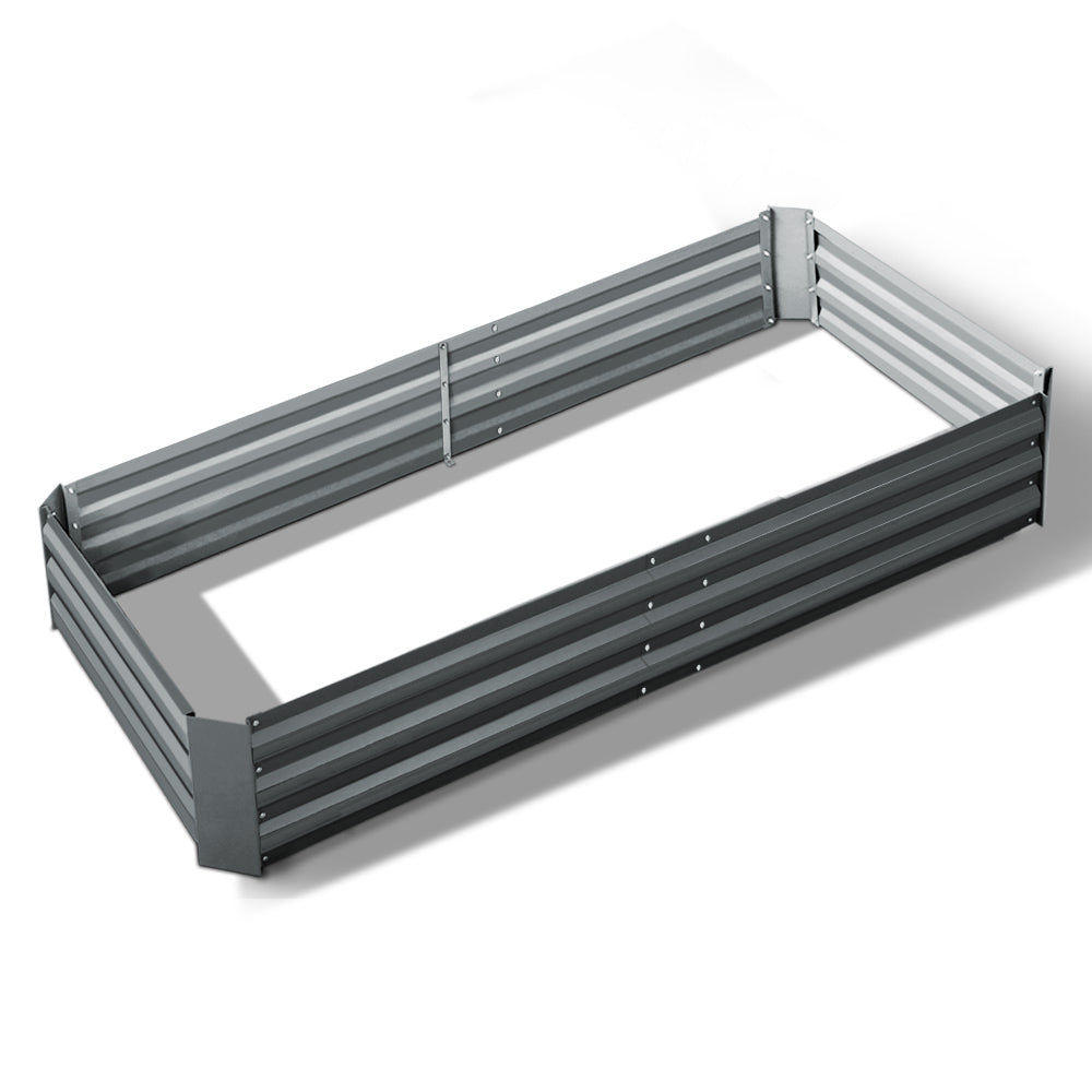 Greenfingers Galvanised Steel Raised Garden Bed Instant Planter 210 x 90 Aluminium