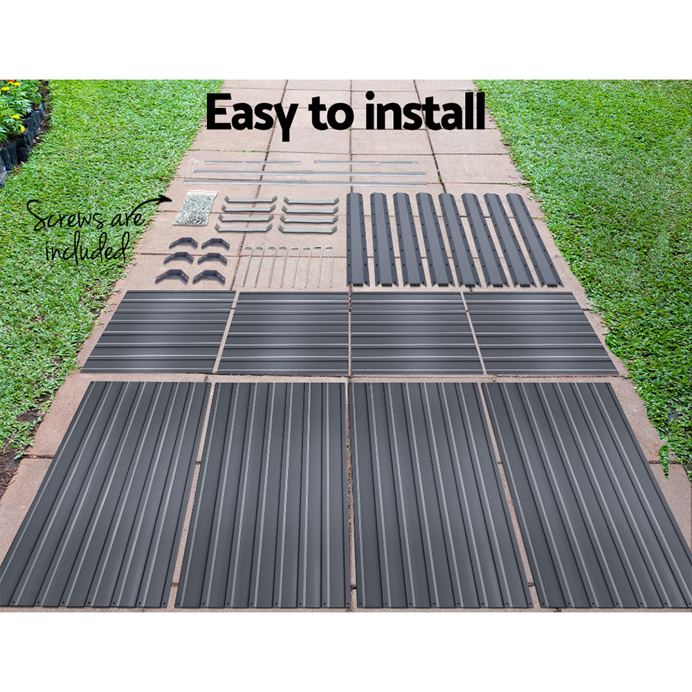 Greenfingers Garden Bed 240X80X77CM Galvanised Raised Steel Instant Planter 2N1