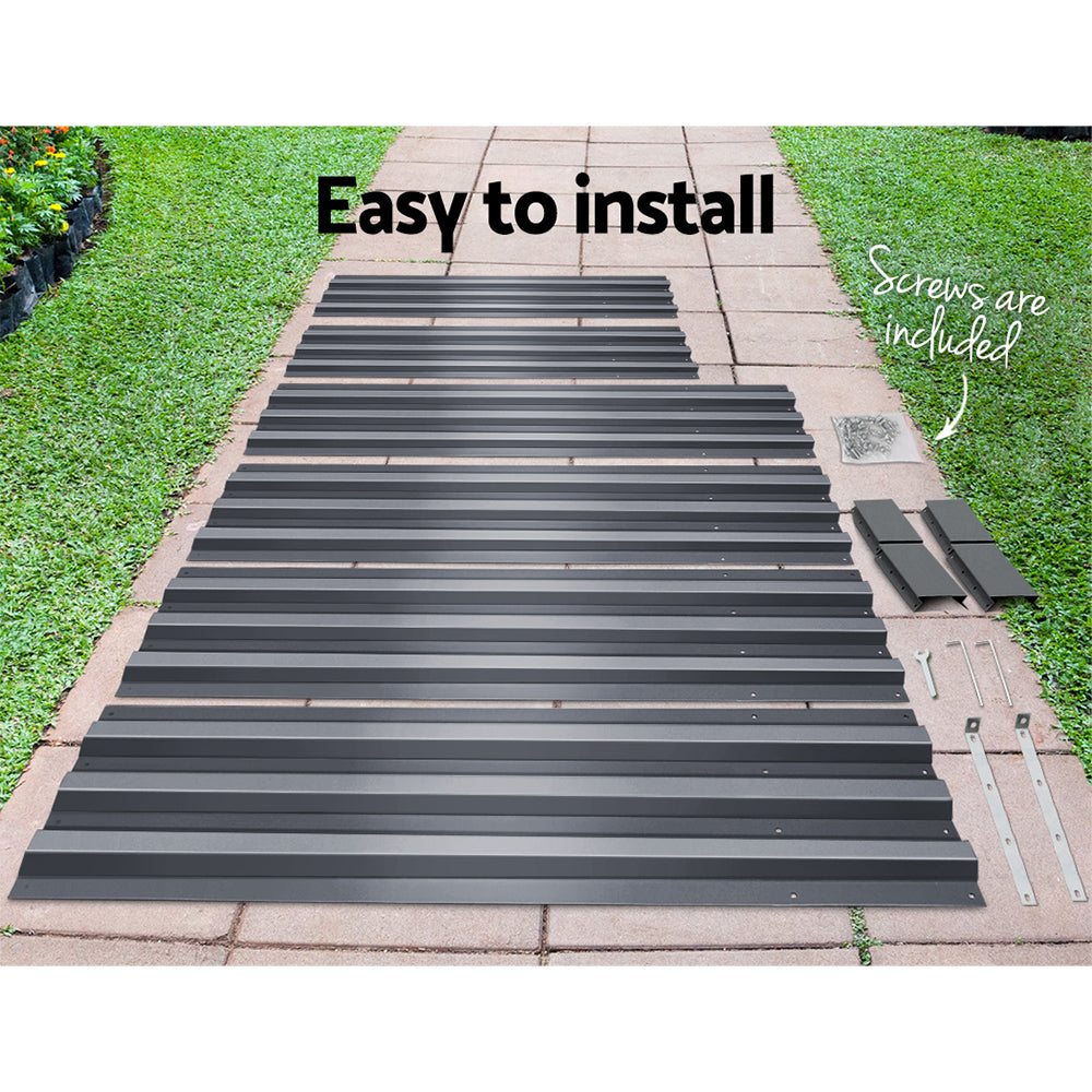 Greenfingers Garden Bed 2PCS 210X90X30cm Galvanised Steel Raised Planter