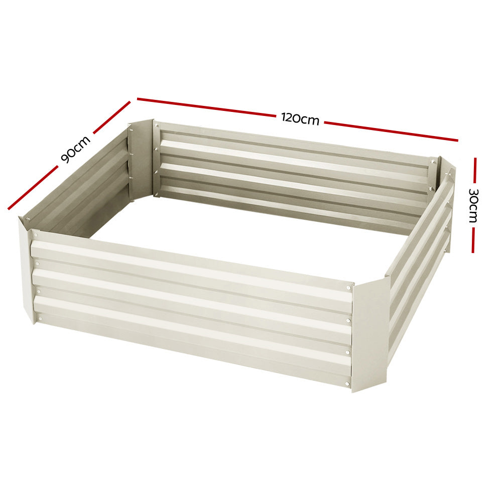 Green Fingers Set of 2 120 x 90cm Raised Garden Bed - Cream