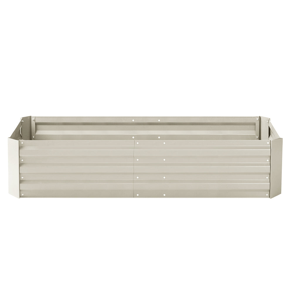 Greenfingers Garden Bed 2PCS 210X90X30cm Galvanised Steel Raised Planter Cream