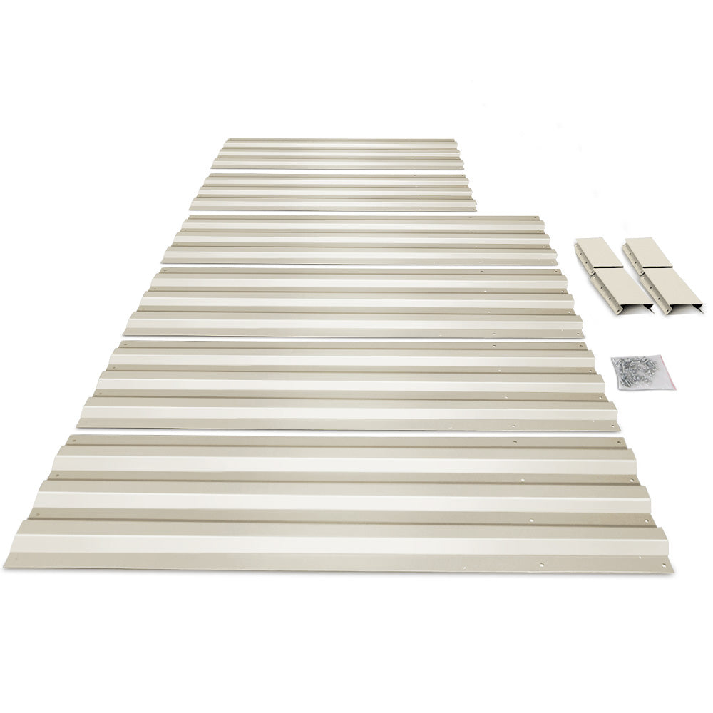 Greenfingers Garden Bed 2PCS 210X90X30cm Galvanised Steel Raised Planter Cream