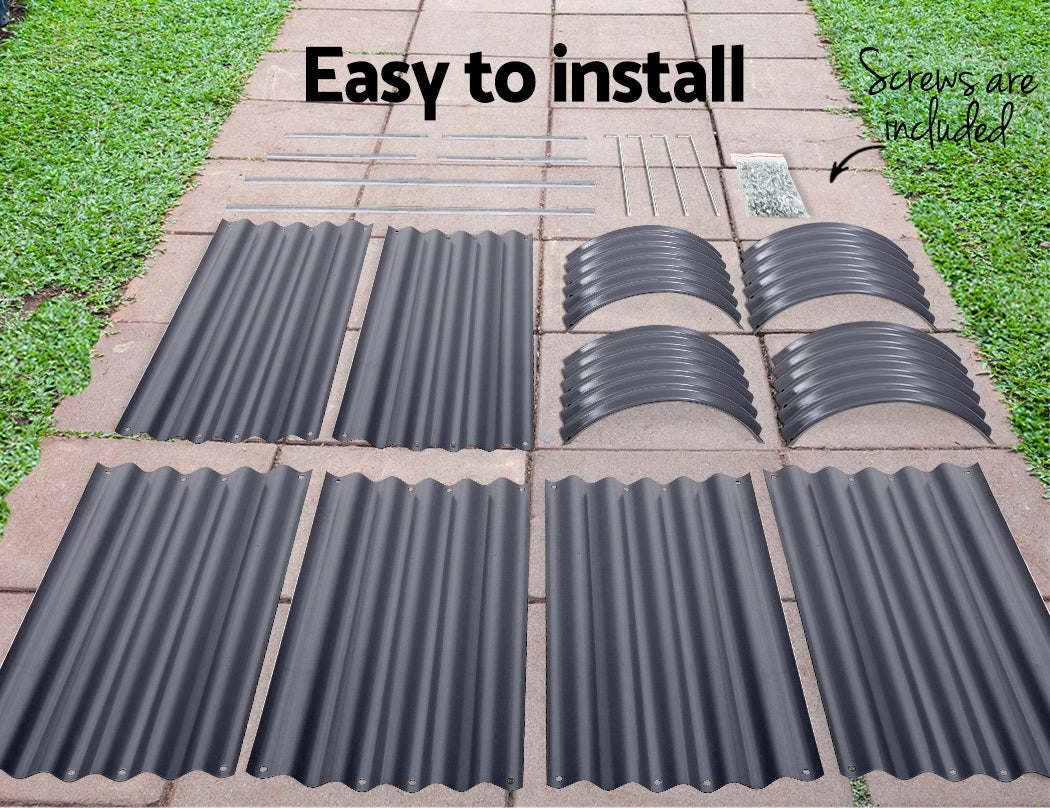 Greenfingers 320X80X42CM Galvanised Raised Garden Bed Steel Instant Planter
