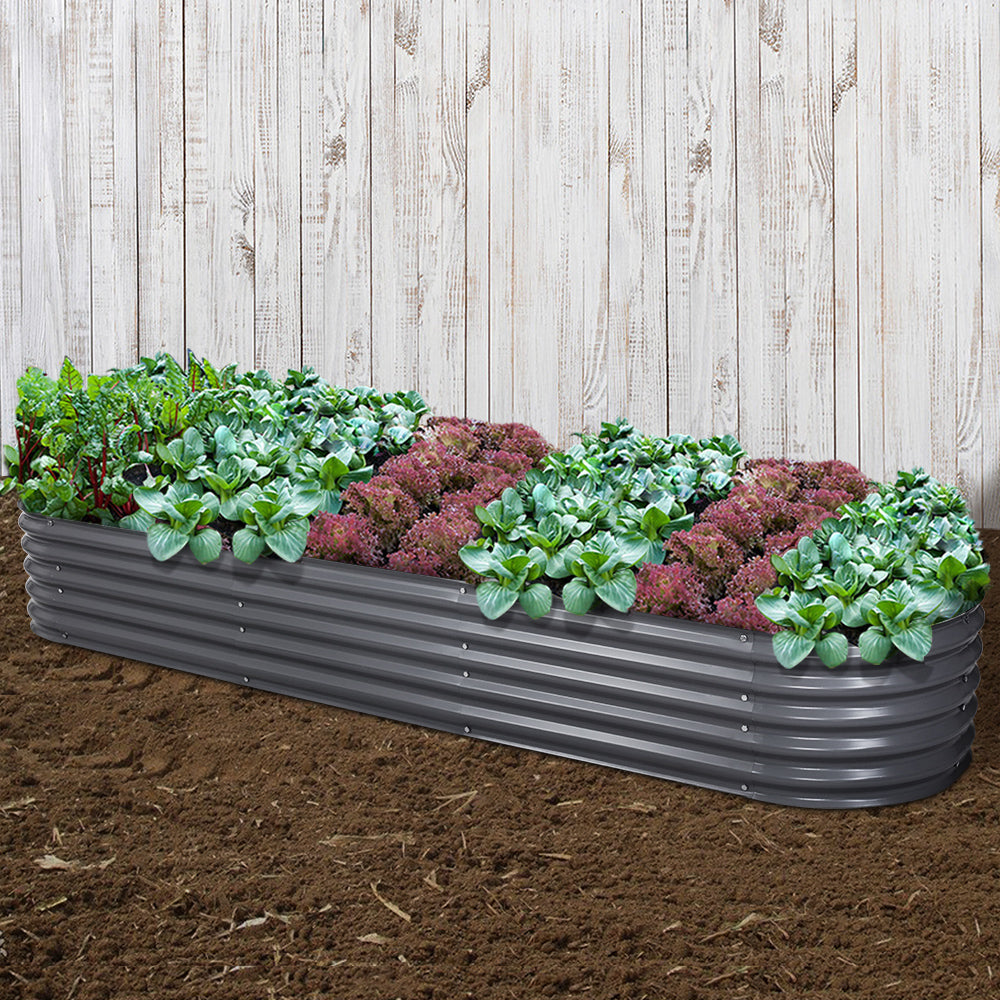 Greenfingers 320X80X42CM Galvanised Raised Garden Bed Steel Instant Planter