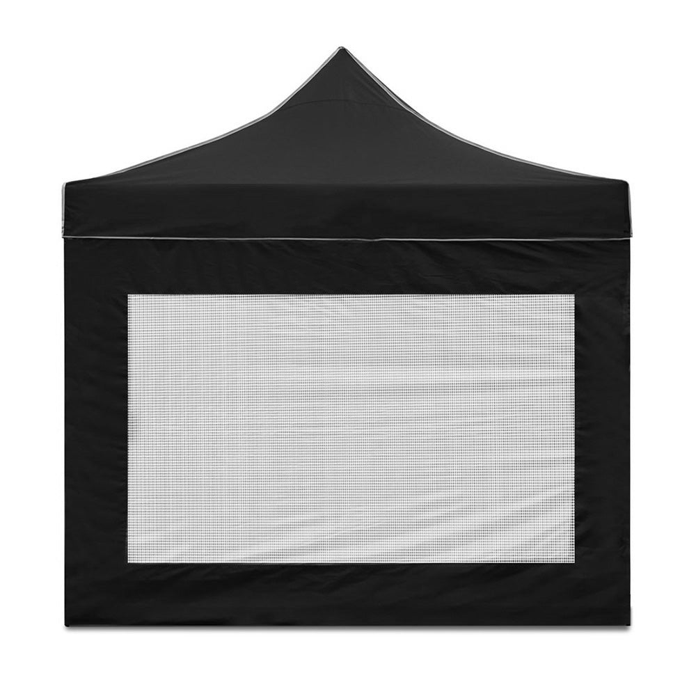 Instahut Aluminium Pop Up Gazebo Outdoor Folding Marquee Tent 3x3m Black