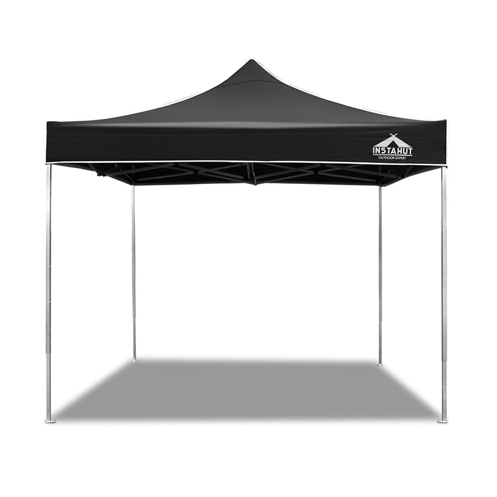 Instahut Aluminium Pop Up Gazebo Outdoor Folding Marquee Tent 3x3m Black