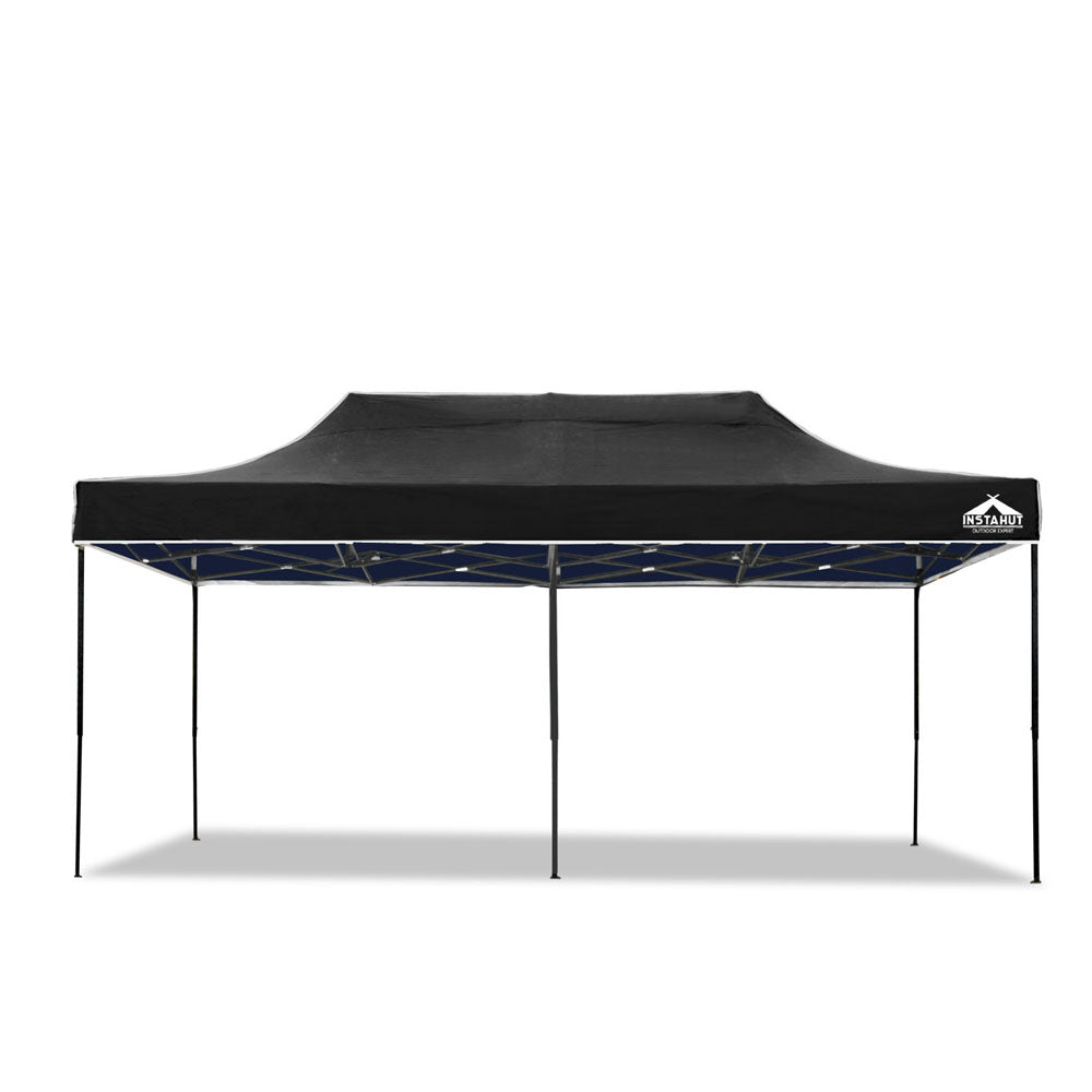Instahut Gazebo Pop Up Marquee 3x6m Folding Wedding Tent Gazebos Shade Black