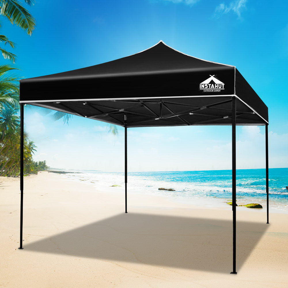 Instahut 3x3m Pop Up Gazebo Replacement Roof Outdoor Wedding Tent Garden Marquee Black