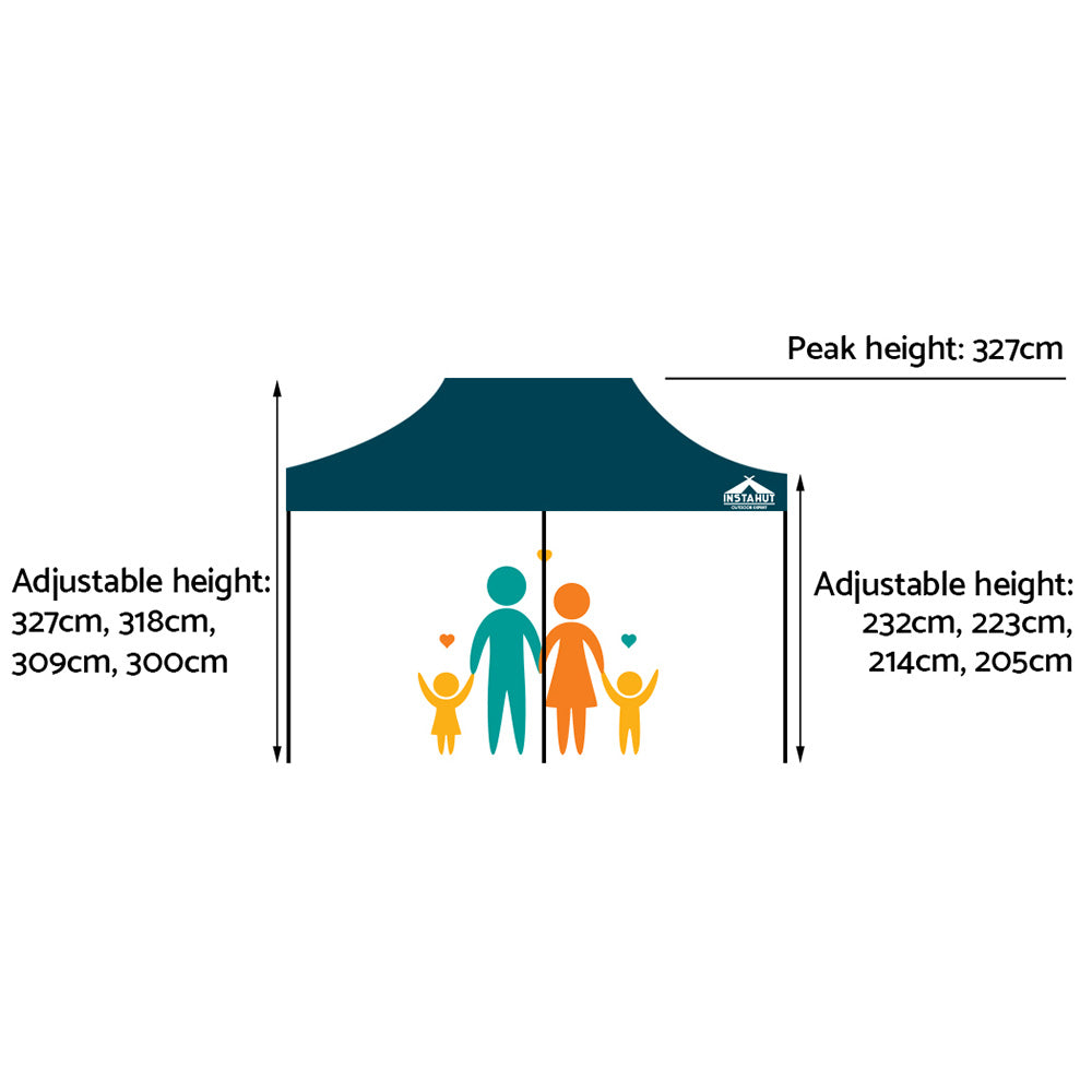 Instahut Pop Up Gazebo 3x6m Tent Folding Wedding Marquee Gazebos Sailor BLue
