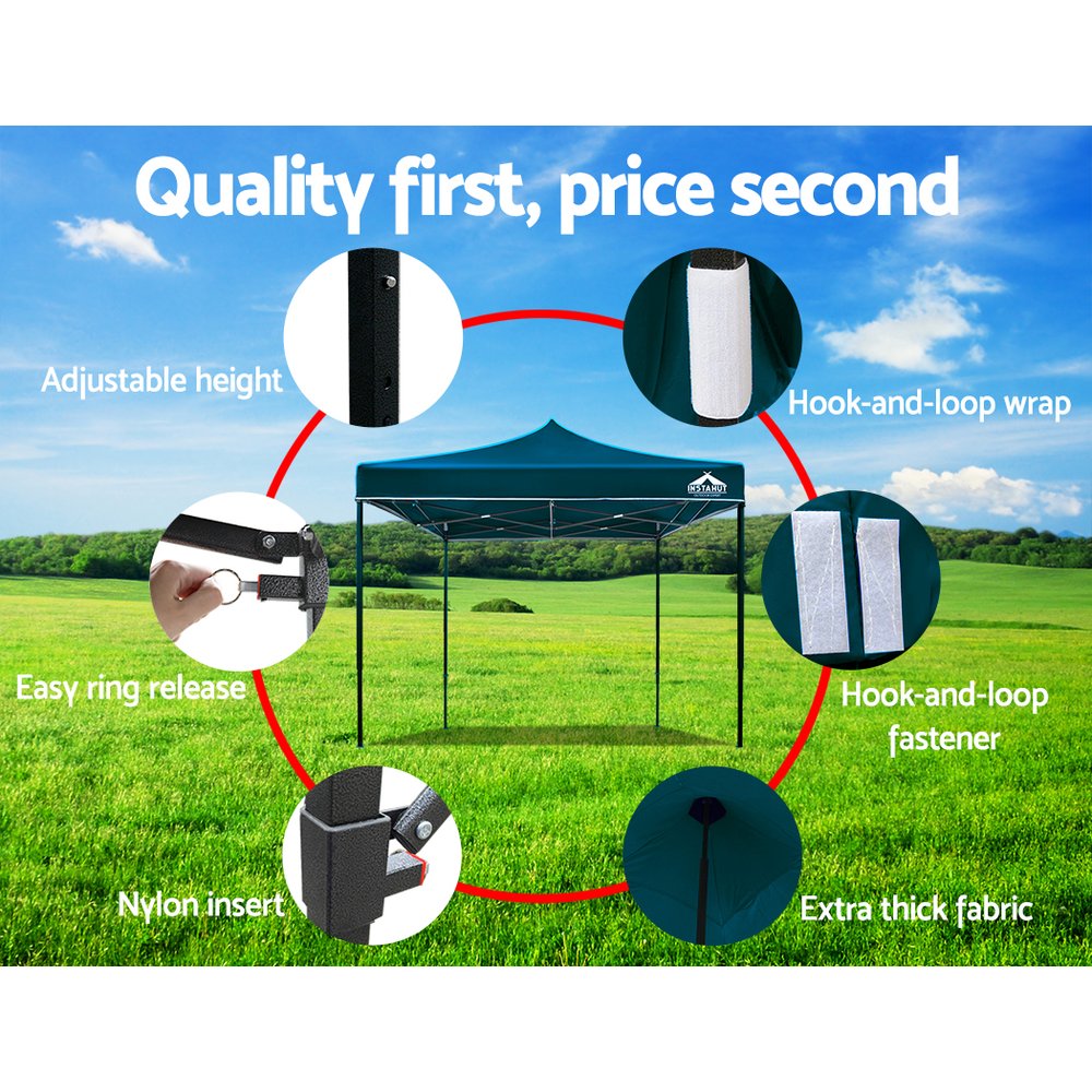 Instahut Pop Up Gazebo 3x6m Tent Folding Wedding Marquee Gazebos Sailor BLue
