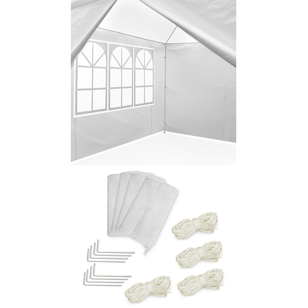Instahut Gazebo 3x3m Outdoor Marquee Side Wall Party Wedding Tent Camping White 4 Panel