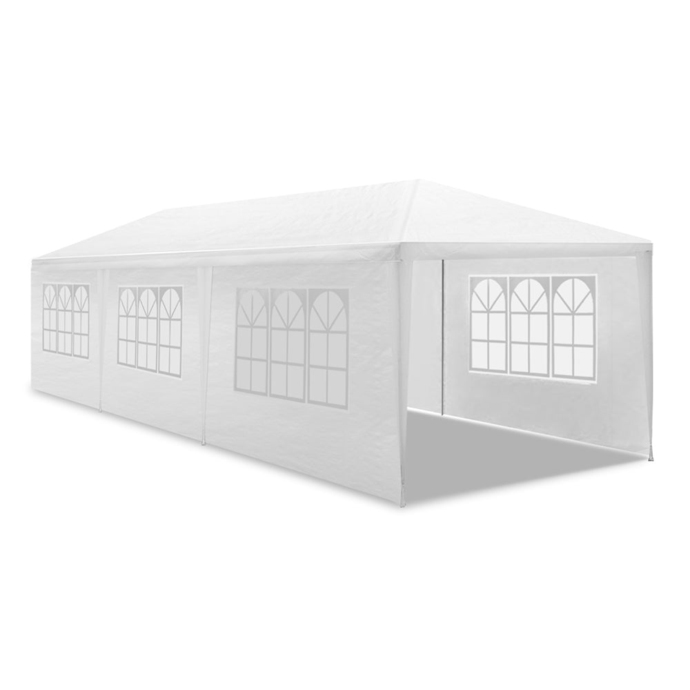Instahut Gazebo 3x9m Outdoor Marquee side Wall Gazebos Tent Canopy Camping White 8 Panel