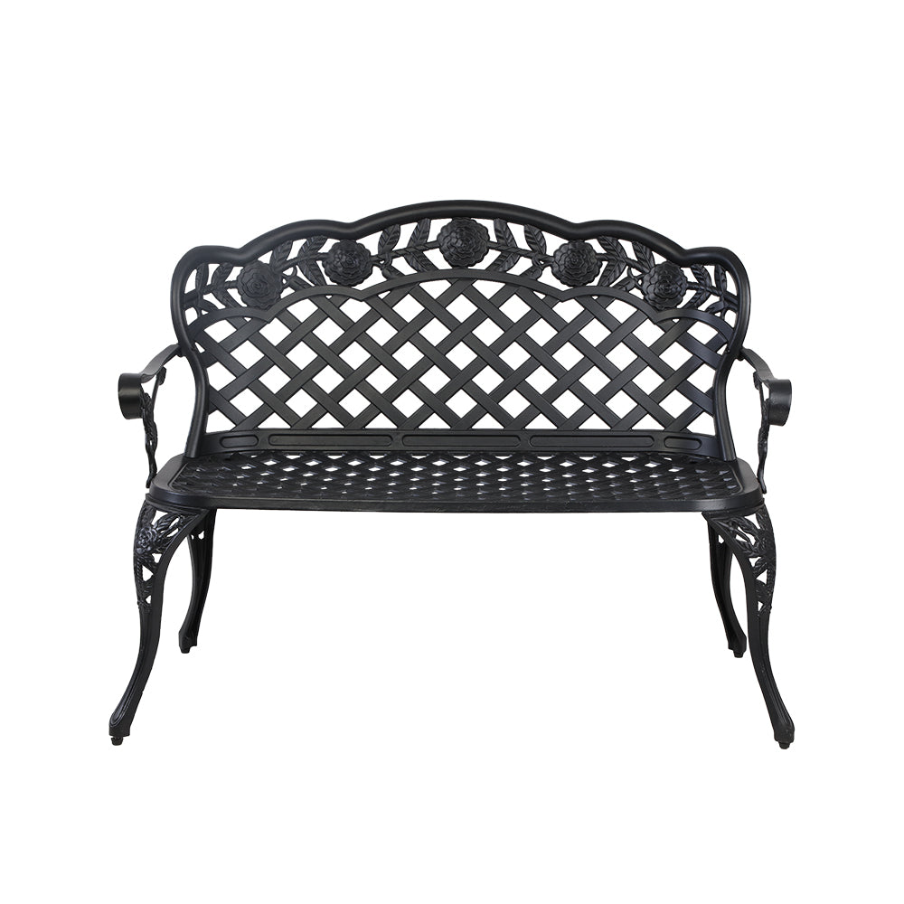 Gardeon Garden Bench Patio Porch Park Lounge Cast Aluminium Outdoor Furniture