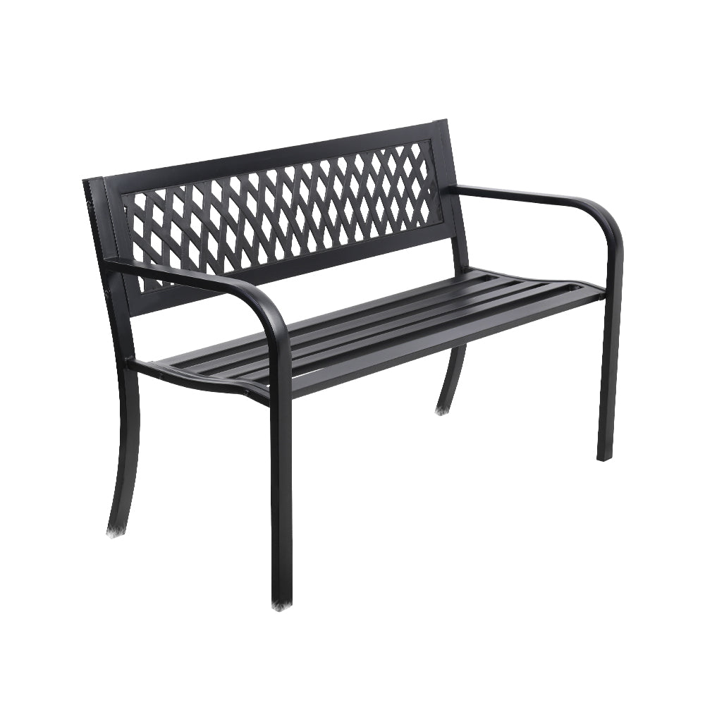 Gardeon Cast Iron Modern Garden Bench - Black