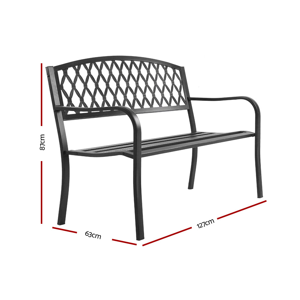 Gardeon Cast Iron Vintage Garden Bench - Black