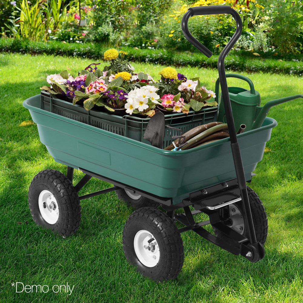 Gardeon 75L Garden Dump Cart - Green