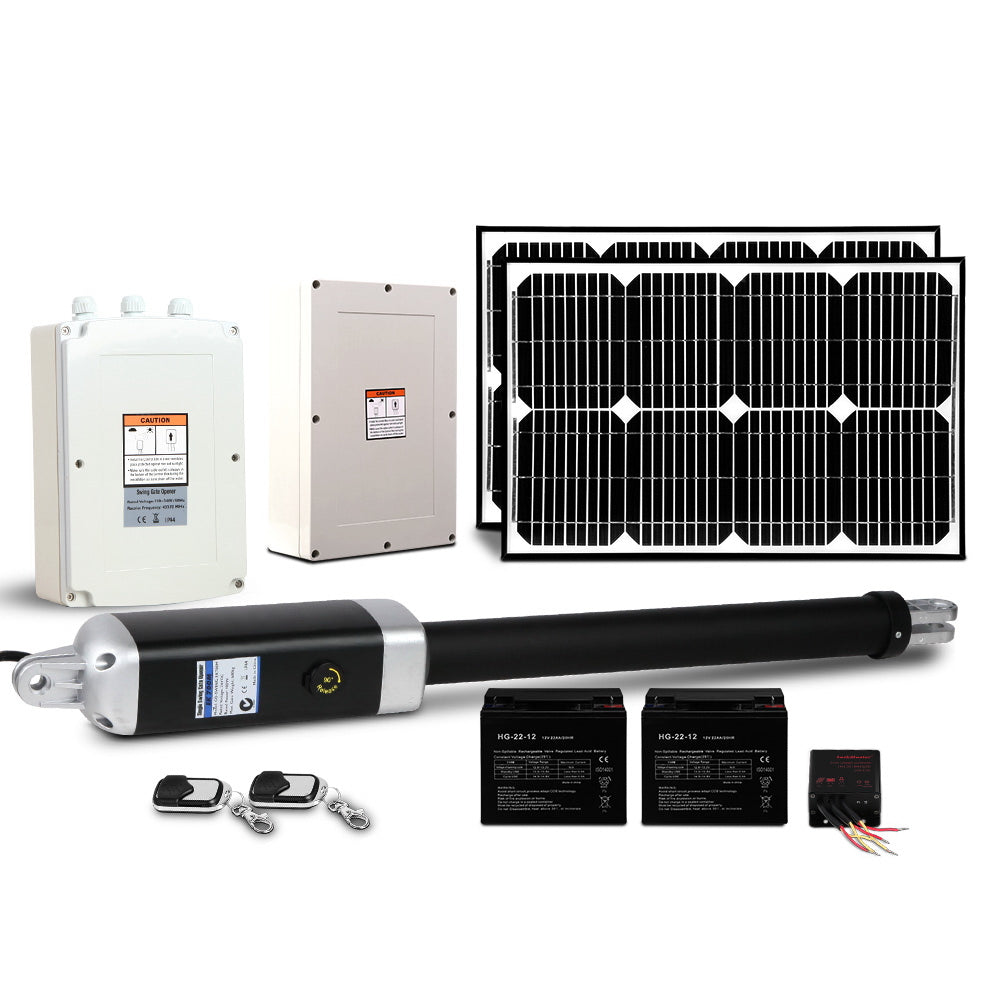 LockMaster 40W Swing Gate Opener Auto Solar Power Electric Remote Control 600KG