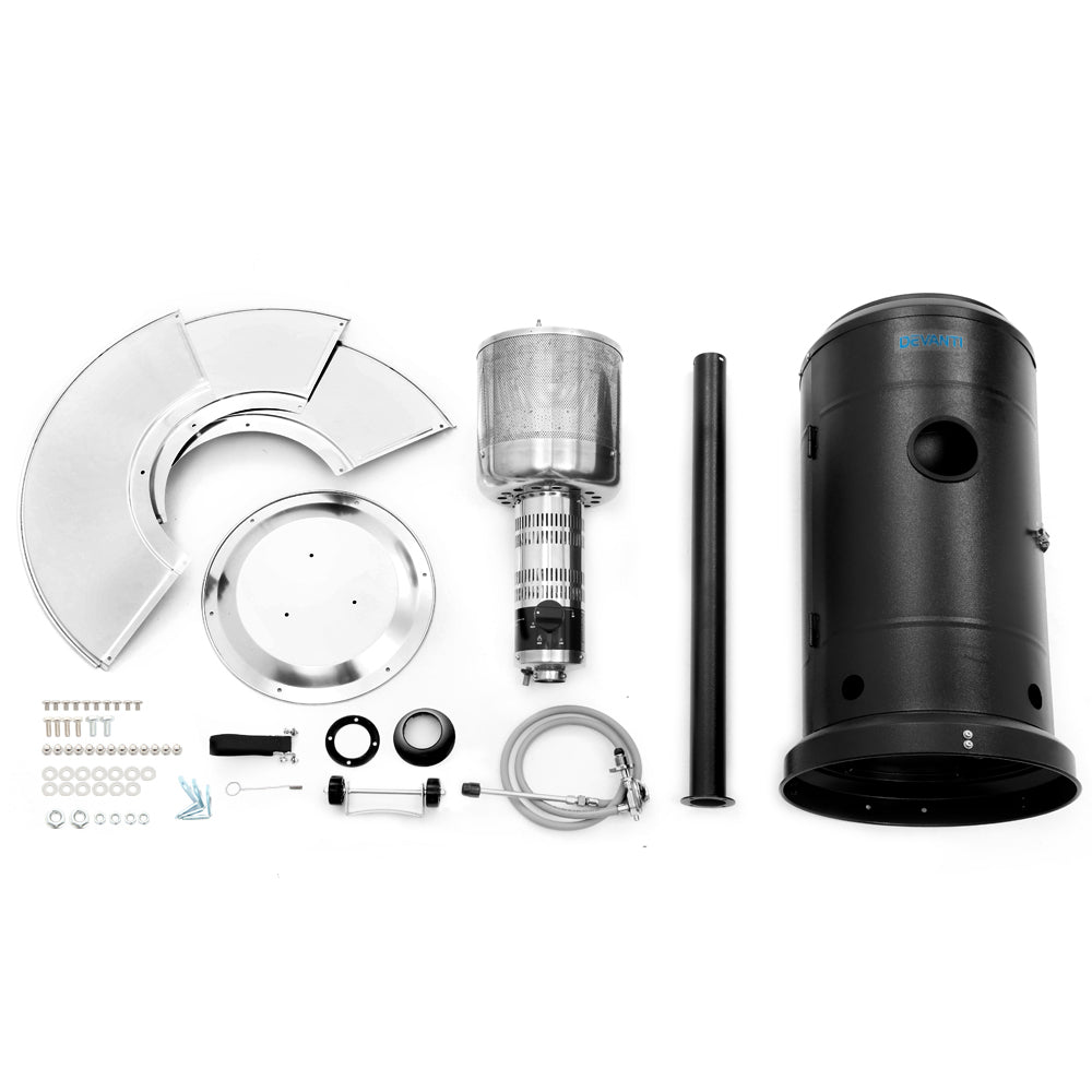 Devanti Portable Gas Patio Heater - Black and Silver