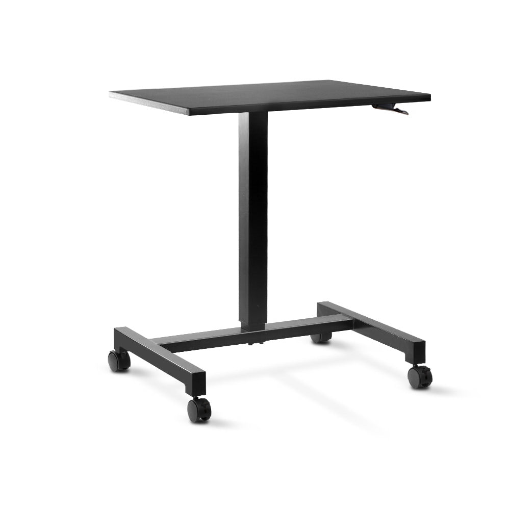 Artiss Mobile Height Adjustable Standing Desk Sit Stand Portable Computer Laptop Bar Table Gas Lift Black