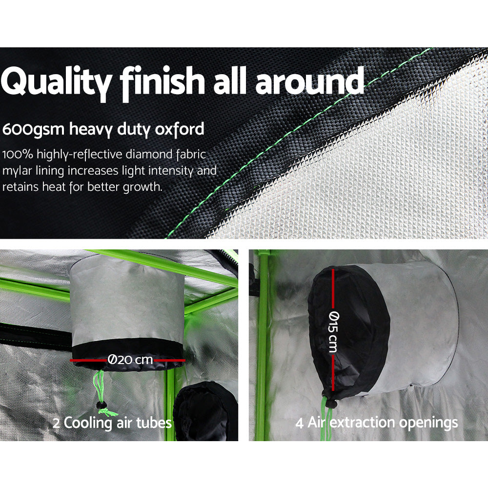Greenfingers 1680D 1.5MX1.5MX2M Hydroponics Grow Tent Kits Hydroponic Grow System