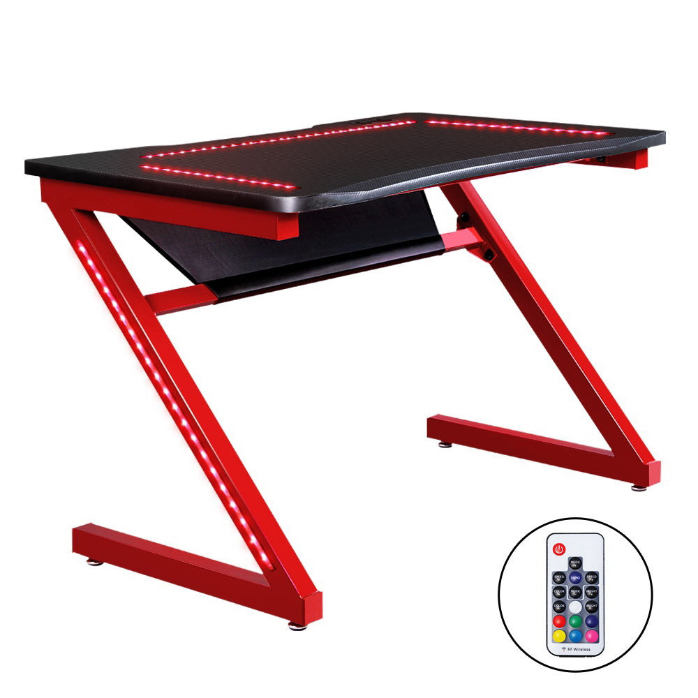 Artiss Gaming Desk Office Computer Desks LED Study Table Racer Chair Desktop RGB