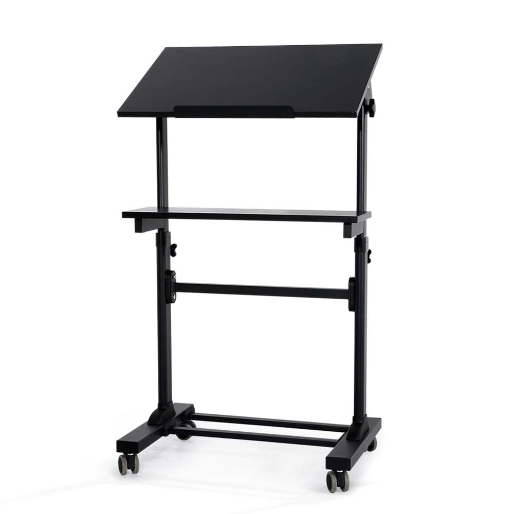 Height Adjustable Tilt Mobile Standing Laptop Desk Office Bedside Table