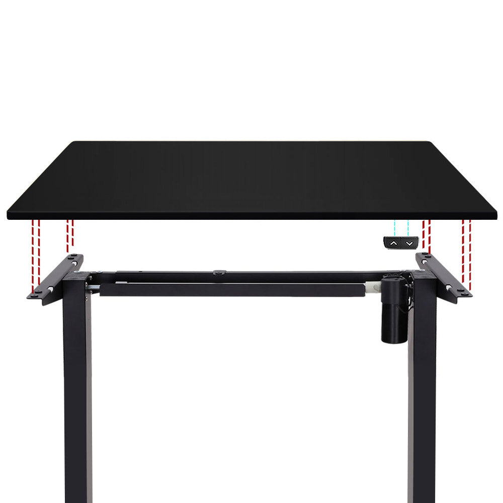 Electric Motorised Height Adjustable Standing Desk - Black Frame with 100cm Black Top