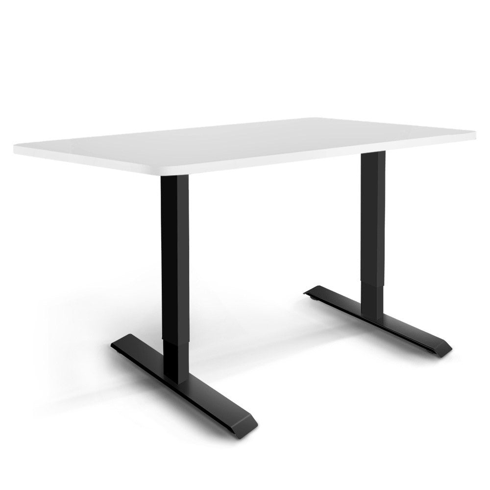 Electric Motorised Height Adjustable Standing Desk - Black Frame with 140cm White Top