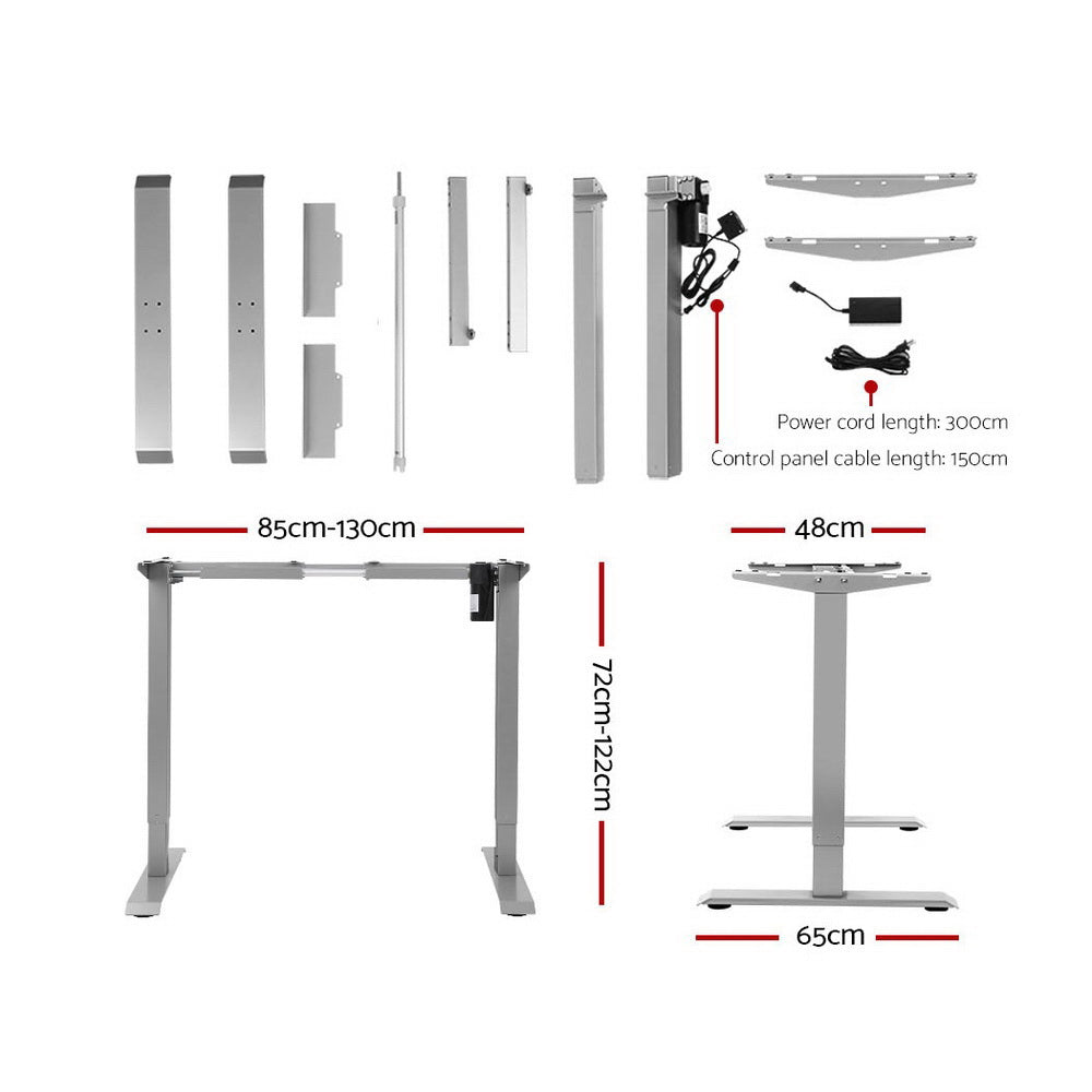 Artiss Height Adjustable Standing Desk Motorised Electric Frame Riser Laptop Computer 120cm