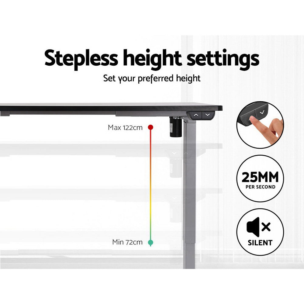 Artiss Height Adjustable Standing Desk Motorised Electric Frame Riser Laptop Computer 120cm